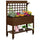 41" Raised Garden Bed Mobile Elevated Wooden Planter Box Stand with Wheels, Trellis and Storage Shelf, Dark Brown