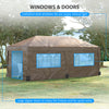 19' x 10' Pop Up Canopy with Sidewalls, Height Adjustable Large Party Tent with Leg Weight Bags, 2 Doors and Wheeled Carry Bag