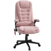 6 Point Vibrating Massage Office Chair with Heat, High Back Executive Office Chair rwith Padded Armrests & Remote, Pink