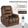 Power Lift Recliner Chair Sofa, Quick Assembly, Electric Riser and Recliner Chair with Vibration Massage, Heat & Side Pockets, Brown