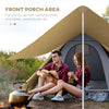 Teepee Tent, Easy Set-Up Camping Tent with Porch Area, Floor and Carry Bag, for 2-3 Person Outdoor Backpacking Camping Hiking, Coffee