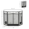 3-Panel Folding Fireplace Screen with Doors and Fire Place Tools Set, for Wood Burning, with Shovel, Firewood Tongs, Black