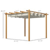 10' x 10' Retractable Pergola Canopy, Aluminum Pergola Sun Shade Shelter for Garden, Patio, Backyard, Deck, Cream