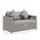 Outdoor Wicker Loveseat, Patio Furniture Couch with Cushions, 2 Seats PE Rattan Sofa, 2 Throw Pillows for Gray