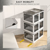 3 Packs of Collapsible Stackable Storage Bins with Lids, Wheels, 18 Gal, White