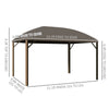 10' x 13' Hardtop Gazebo with Curtains, Netting, Pavilion with Steel Roof Ceiling Hook for Garden Patio, Gray