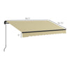 8' x 6.5' Retractable Awning, 280gsm UV Resistant Sunshade Shelter for Deck, Balcony, Yard, Beige