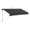 8' x 6.5' Retractable Awning, 280gsm UV Resistant Sunshade Shelter for Deck, Balcony, Yard, Dark Gray