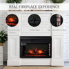 27" Electric Fireplace, In Wall Fireplace with Realistic LED Flame Effect, Remote Control, and Adjustable Brightness, 1400W, Black