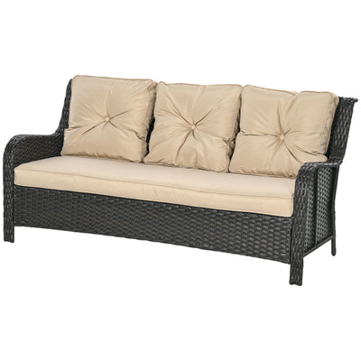 3-Seater Outdoor Sofa with 4