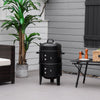 Vertical Charcoal BBQ Smoker, 3-in-1 16" Round Charcoal Barbecue Grill with 2 Cooking Area Thermometer for Outdoor Camping Picnic Cooking