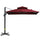 3x3m/10x10ft 360A° Rotating Cantilever Umbrella Double-top Parasol w/ 4 Adjustable Angle All-aluminum for Patio Garden Wine Red