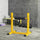 Bulgarian Split Squat Stand with 12-Level Single Leg Squat Roller, for Lower Body Strength Training, Yellow