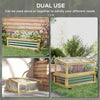 Raised Garden Flower Bed Kit with Lean-to Greenhouse, Wooden Cold Frame Planter, Raised Flower Planter Shelf, 41" x 22.5" x 28.25", Natural