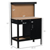 Multipurpose Work bench, Workshop Tools Table with Drawer, Peg Board Storage Cabinet with Keys, Black
