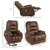 Power Lift Recliner Chair Sofa, Quick Assembly, Electric Riser and Recliner Chair with Vibration Massage, Heat & Side Pockets, Brown