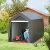 Galvanized 7' x 12' Outdoor Storage Tent, Heavy Duty and Waterproof Portable Shed, for Bike, Motorcycle, Tools, Gray