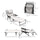 Folding Lounge Chair w/ Reclining Back, Cream White