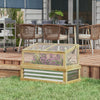 Raised Garden Flower Bed Kit with Lean-to Greenhouse, Wooden Cold Frame Planter, Raised Flower Planter Shelf, 41" x 22.5" x 28.25", Natural