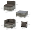 7-Piece Patio Furniture Sets Outdoor Wicker Conversation Sets PE Rattan Sectional sofa set with Cushions & Tempered Glass Desktop, Charcoal