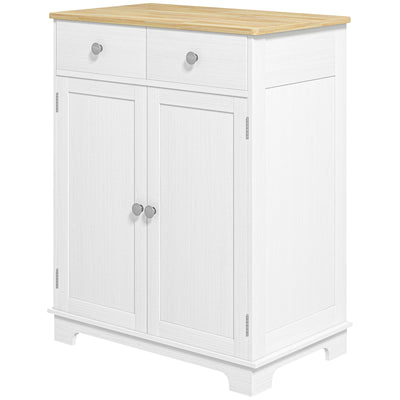Sideboard Buffet Cabinet, Sideboard Floor Cupboard with Solid Wood Top, Adjustable Shelf, and 2 Drawers for Living Room