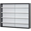 5-Tier Display Cabinet, Glass Display Case with 2 Doors and Adjustable Shelves for Living Room, Wall-Mounted, Black, White