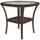 Outdoor Coffee Table with Storage Shelf, Hand-Woven Wicker Side Table with Water-Ripple Glass Top, Mix Brown