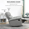 Modern Recliner Chair, Faux Leather Recliner Seating with Footrest and 360 Swivel Rotation Base, Gray