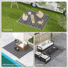 Reversible Outdoor Rug Carpet RV Camping Rugs with Carry Bag, 8' x 10', Black & White Clover