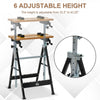 Work Bench Tool Stand with Adjustable Height and Angle, Carpenter Saw Table with 4 Clamps, Steel Frame, 220lbs Capacity