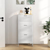 Modern Shoe Storage Cabinet with 3 Flip Drawers and Louvered Doors for 6 Pairs of Shoes, White