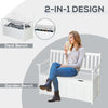 41 Gallon Outdoor Storage Bench, Wooden Deck Box with Inner waterproof PE Lining, 2-Seat Container Perfect for Patio Garden, White