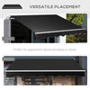 8' x 7' Patio Retractable Awning, Manual Exterior Sun Shade Deck Window Cover, Black