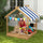 Wooden Sandbox with Canopy, House Design for 3-7 Years Old, Brown