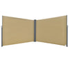 Patio Retractable Double Side Awning, Folding Privacy Screen Fence, Garden Outdoor Sun Shade Wind Screen, Indoor Room Divider, Beige