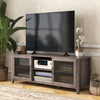 Industrial TV Cabinet Stand for TVs up to 65", Entertainment Center with Mesh Doors and  Shelves for Living Room, Brown