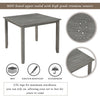 Rustic 4-Piece Dining Table Set with Wooden Table and Upholstered Chairs, Square Design, Gray