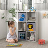 Toy Storage Organizer with 6 Storage Bins, 24.25" x 11.75" x 36", White