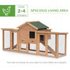 80" Wooden Chicken Coop House, Backyard Hen Poultry Cage with Nesting Box, Double Run, Removable Tray and Asphalt Roof, Natural/Green