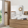 LED Bathroom Mirrow Cabinet, Wall-Mounted Bathroom Medicine Mirror Organizer with Dimmer Touch Switch, 3 Doors & USB Charged, White