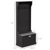 Entryway 3-In-1 Entryway Hall Tree with Storage Bench, Coat Rack with Four Hooks, and Shoe Storage, Black
