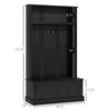 Hall Tree, Entryway Bench with Coat Rack and Shoe Cabinet, Wooden Coat Rack Bench for Living Room, Home, Black