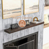 48" Fireplace Mantel, Floating Farmhouse Solid Fir Wood Shelf, Handmade Heavy Duty Wall Mounted Shelf, with Metal Bracket, Walnut Brown