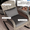 Adirondack Chair, Outdoor Wicker Rocking Chair with High Back, Seat Cushion and Pillow for Porch, Balcony, Gray