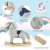 Kids Rocking Horse, Plush Baby Ride on Horse Toddler Rocker for 36-72 Months, Boys Girls Gift, Gray/White