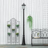 Lamp Post Light Outdoor Solar-Powered LEDs, All-Weather Protection Vintage Streetlight, w/ Clear Glass, for Patio Garden, 92.5" Black