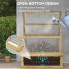 Raised Garden Flower Bed Kit with Greenhouse, Wooden Cold Frame Planter, 35.5" x 31.5" x 36", Natural
