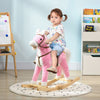 Rocking Horse Toddler Ride On Horse with Sound Saddle for Kids 3+ Years Old, Boys Girls Gift,, Pink