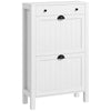 8 Pairs Shoe Storage Cabinet, Freestanding Shoe Cabinet Organizer, Shoe Rack Storage Cabinet for Entryway, Living Room, White