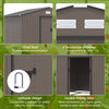 Outdoor Shed Garden Storage Shed Tool Storage Building with 4 Vents and 2 Sliding Doors, 9 x 6 FT, Brown